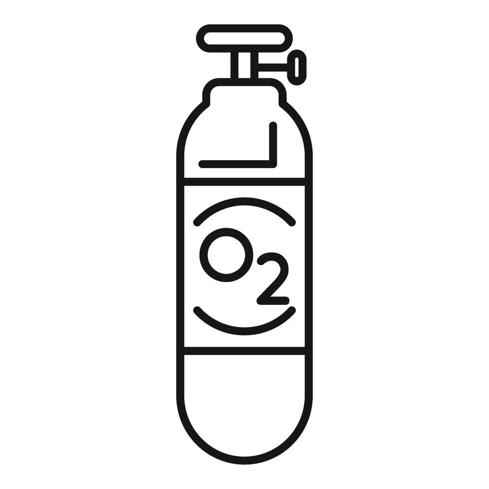 Oxygen cylinder icon showing chemical element for breathing vector