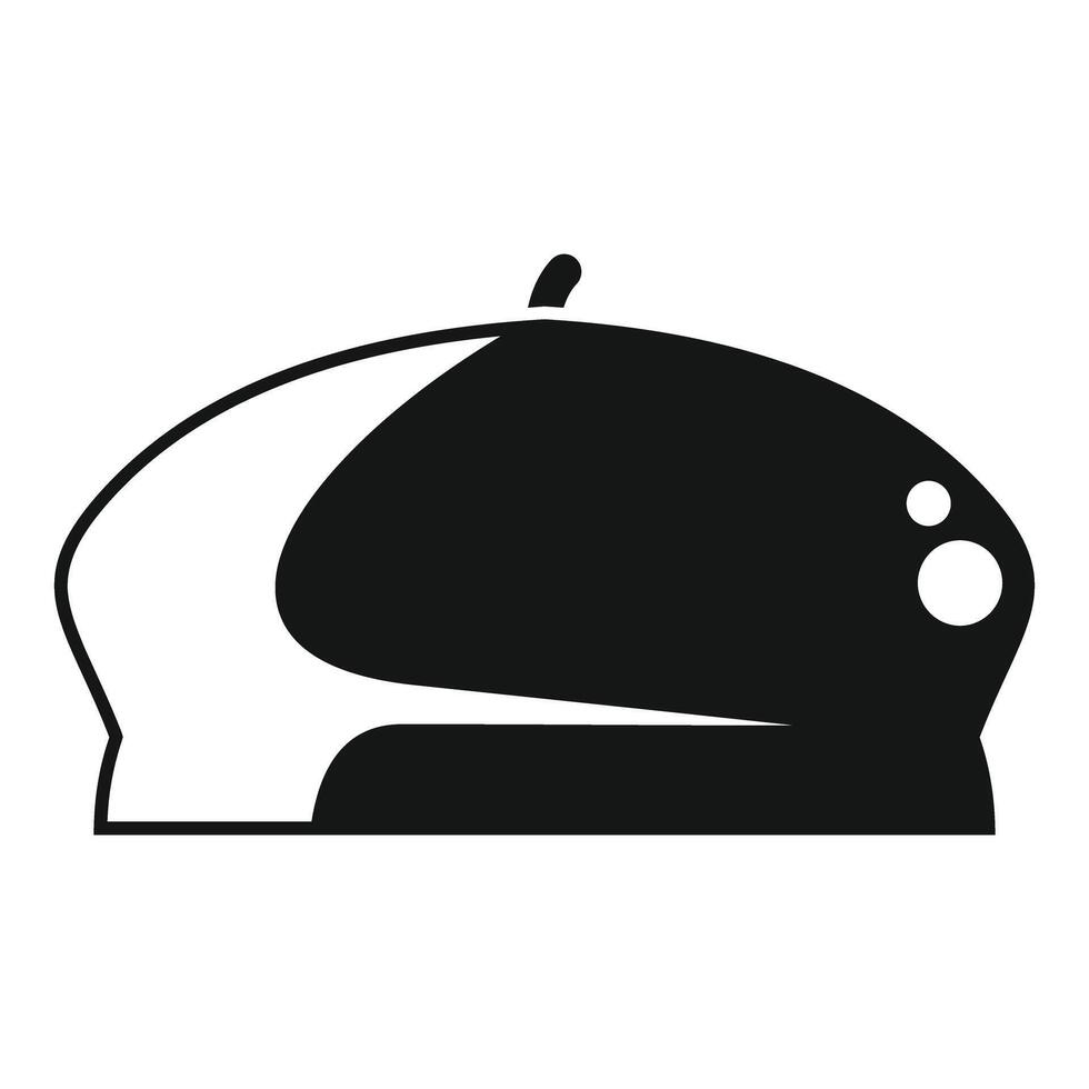 Classic french artist beret silhouette icon representing fashion and culture vector