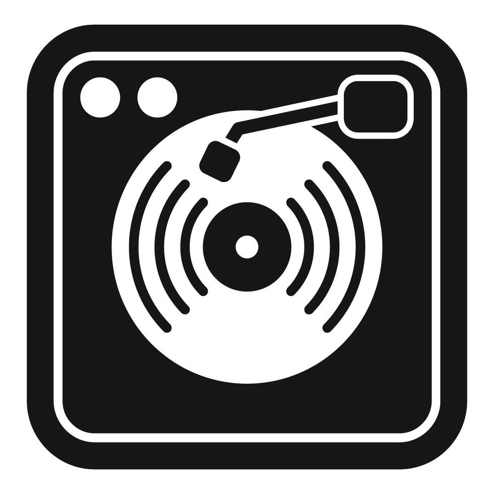 Vinyl record player playing music icon representing entertainment vector