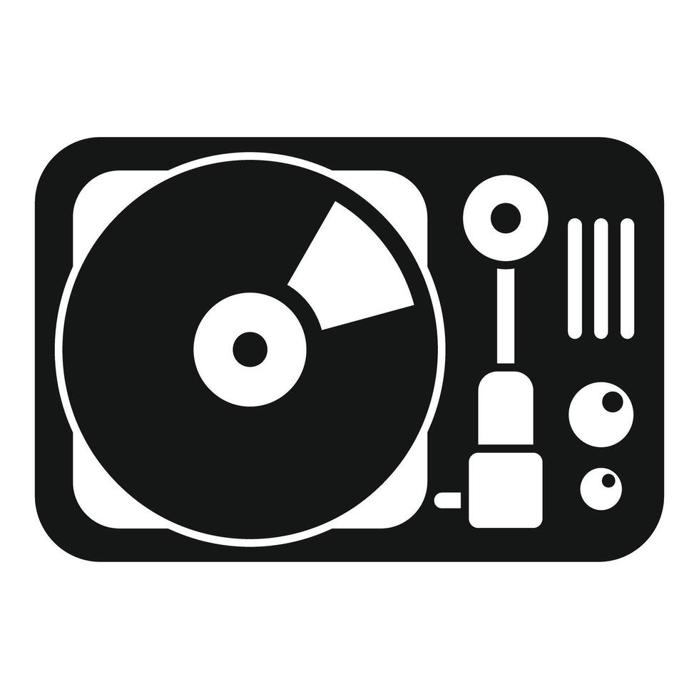 Vinyl record player playing music icon showing entertainment and sound vector