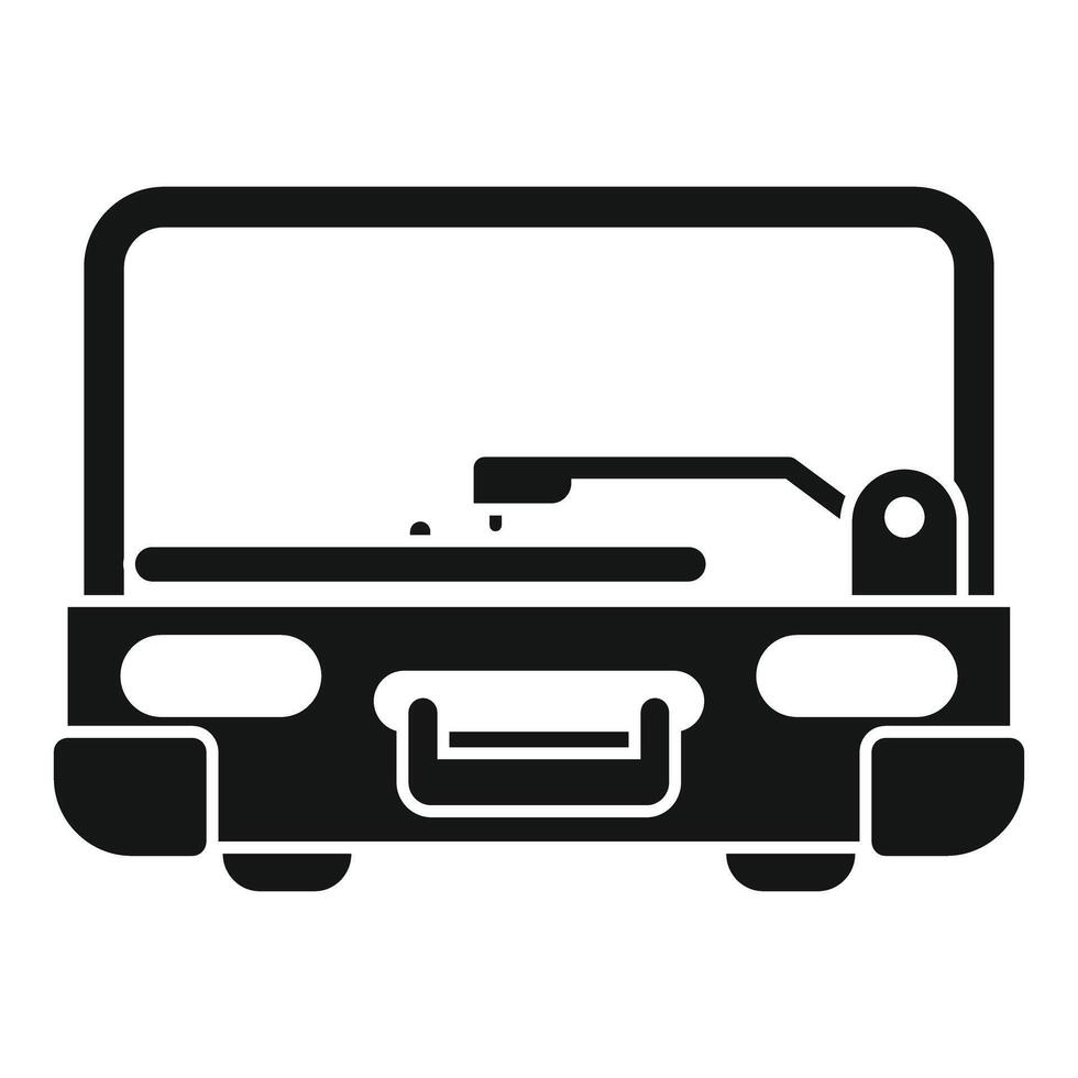 Portable record player for playing vinyl music vector