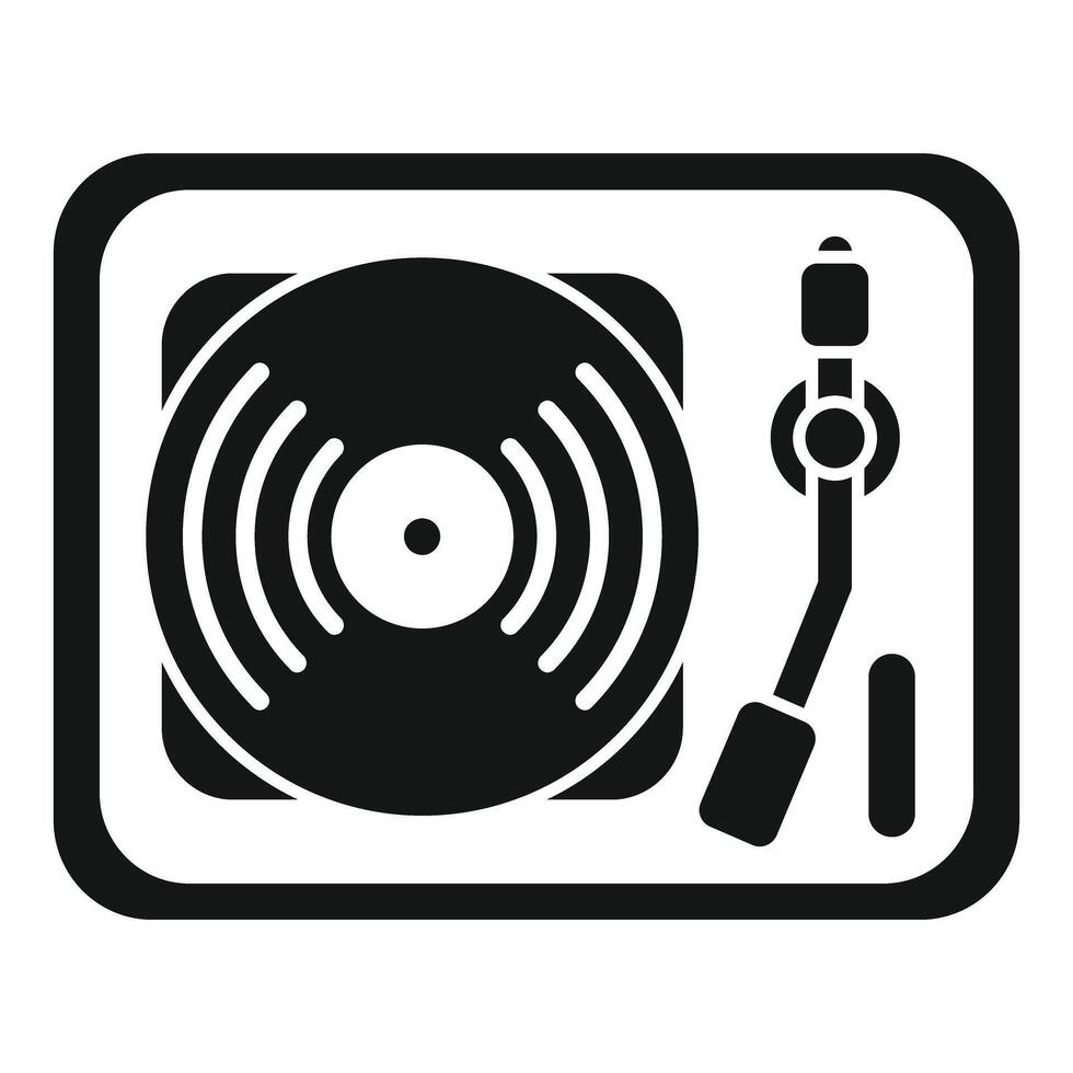 Vinyl record player icon showing music entertainment concept vector