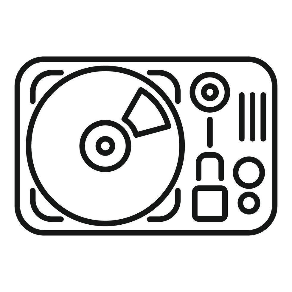 Hard drive icon representing data protection and security vector