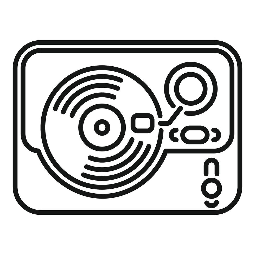 Vinyl record player playing music icon outline vector