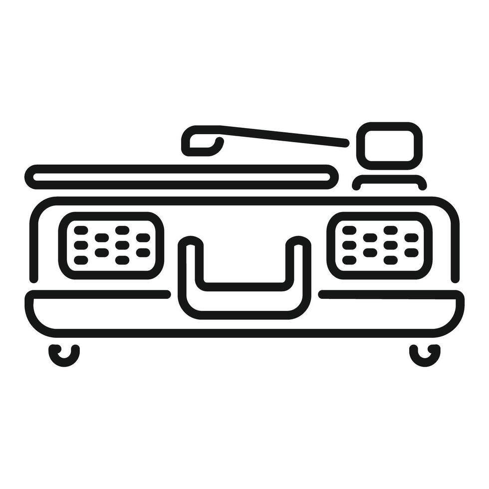 Professional dj console equipment for mixing music tracks vector