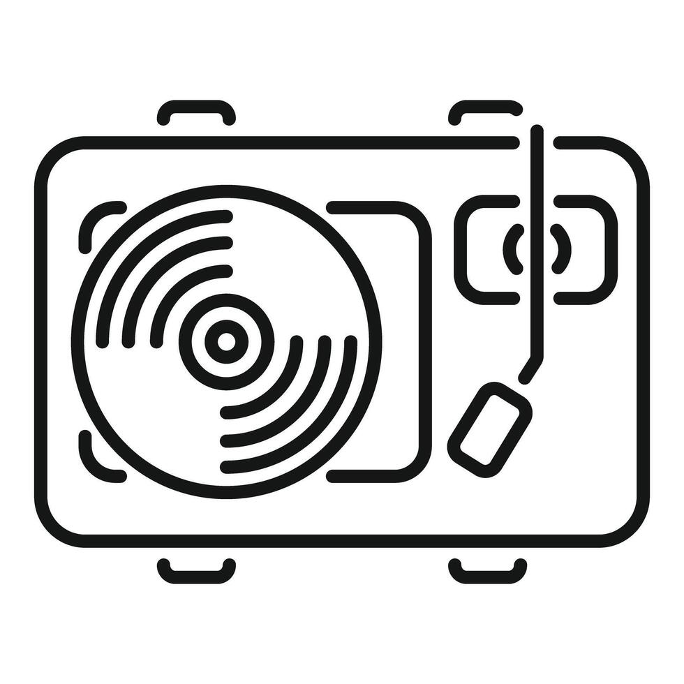 Top view turntable playing vinyl record icon vector