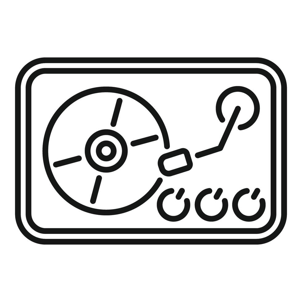 Vinyl record player playing music, simple style icon vector illustration