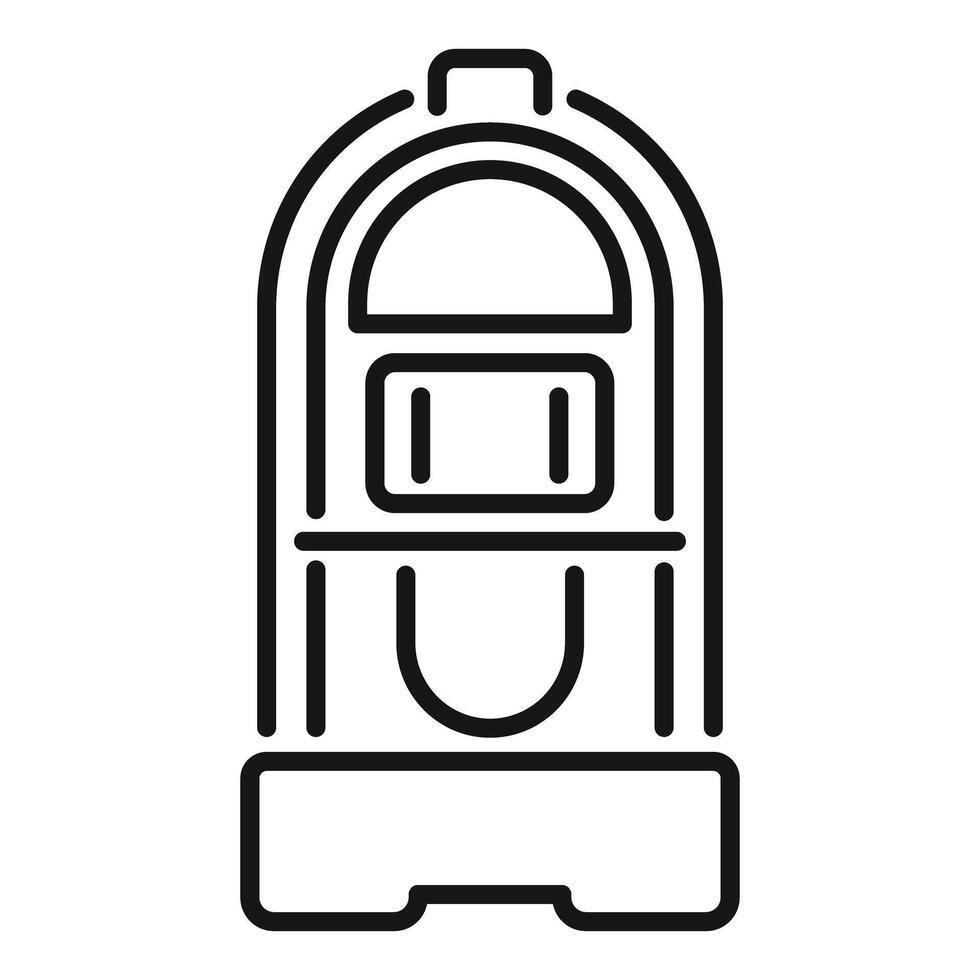 Retro jukebox standing and playing music icon vector