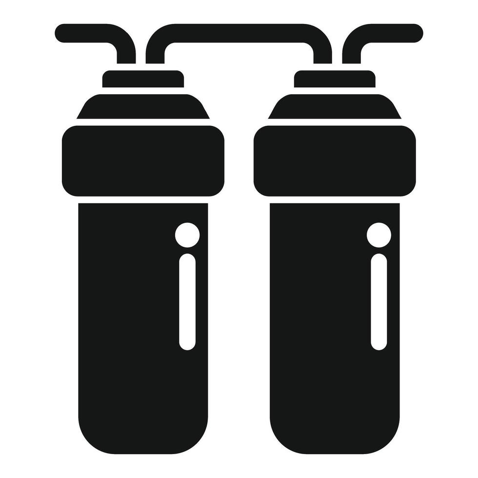 Double water filter purifying tap water for drinking vector