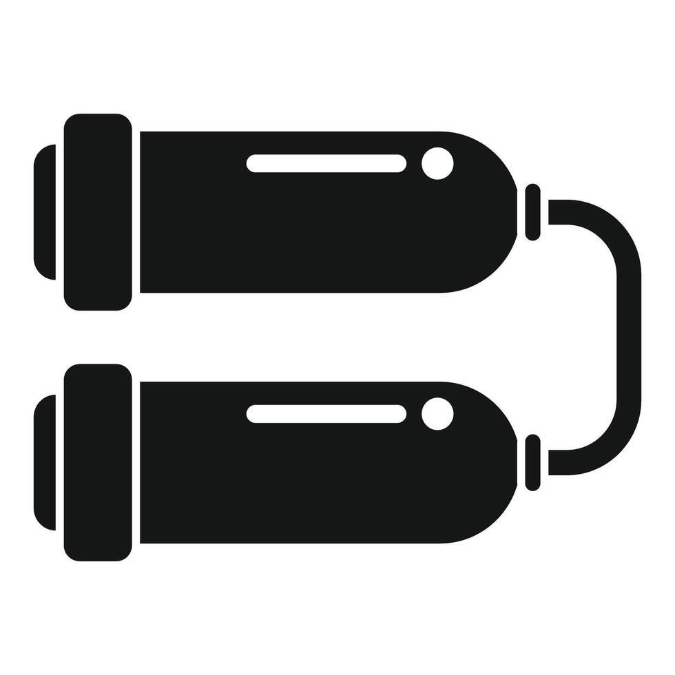 Double oxygen tank icon, simple style vector