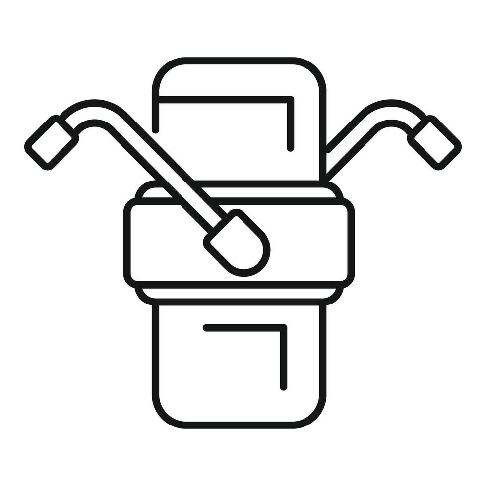 Motorcycle front view showing handlebars and headlight icon outline vector