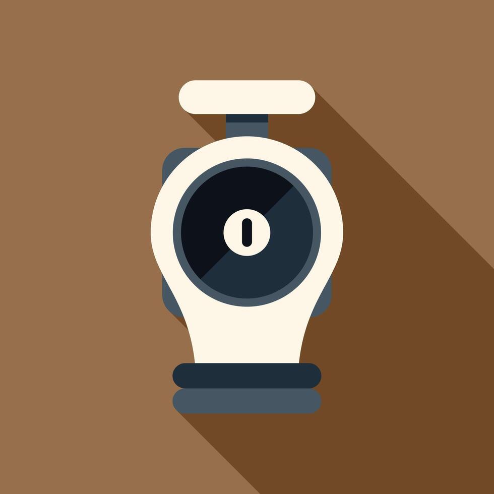 White gas mask with long shadow on brown background vector