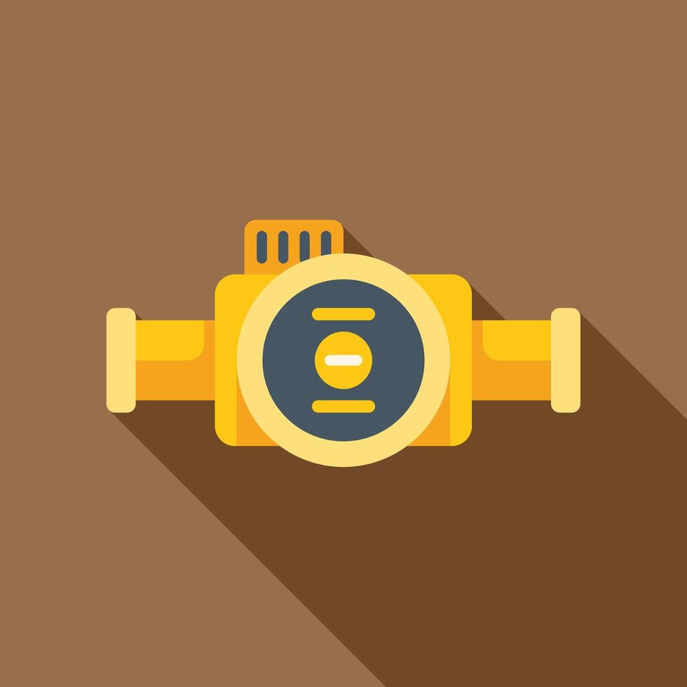 Yellow water meter icon showing closed valve vector