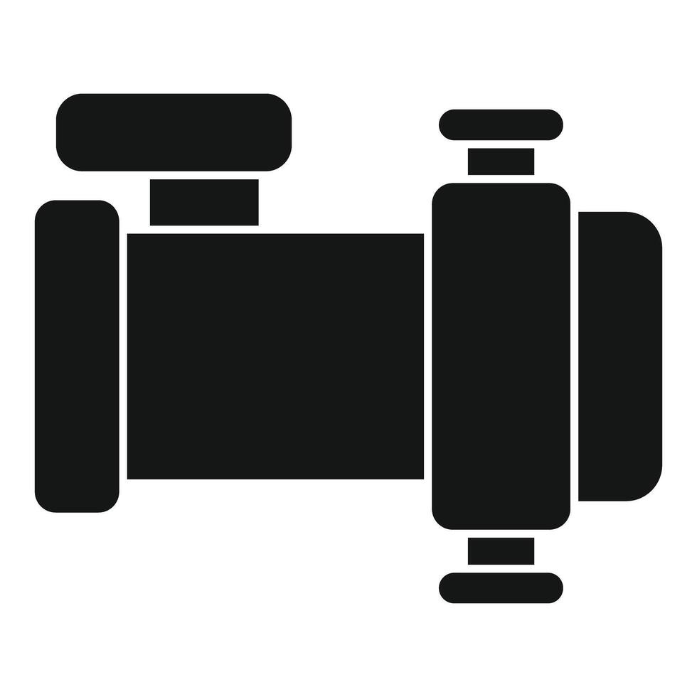 Control water valve with pipe connecting using flange for industrial plumbing system icon vector