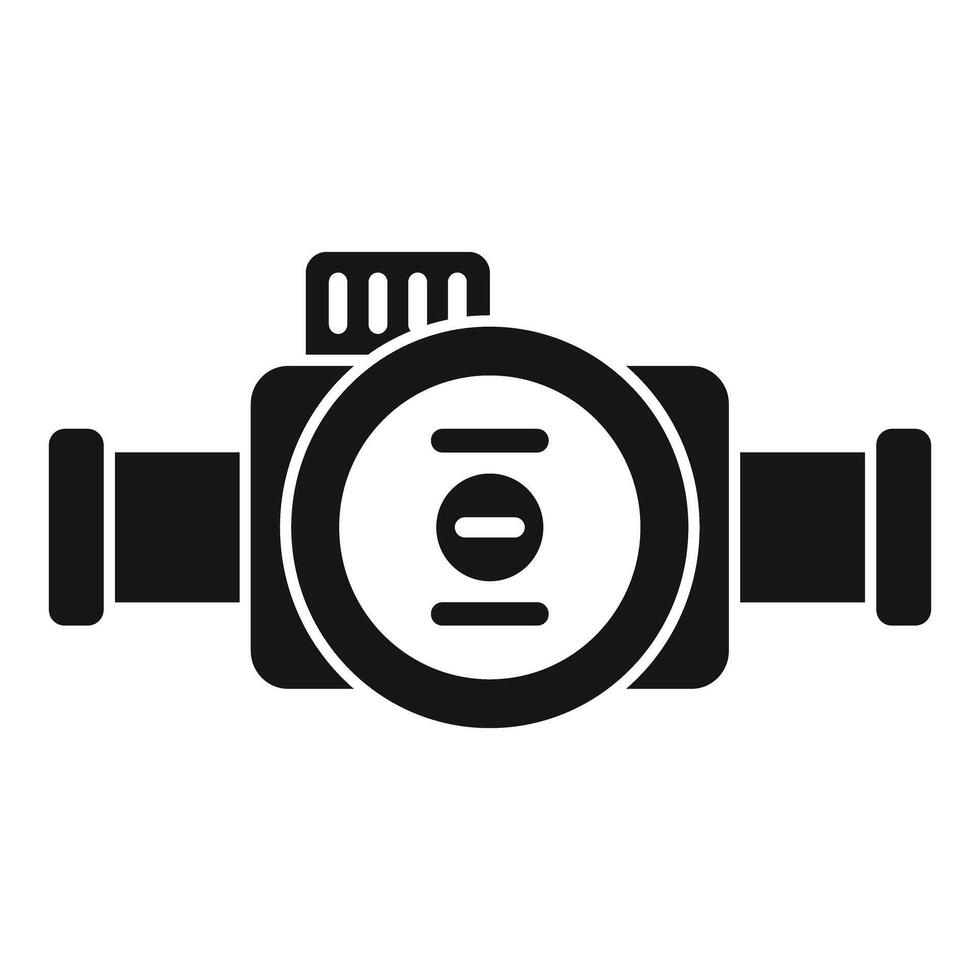 Water meter icon showing control panel for measuring water consumption vector