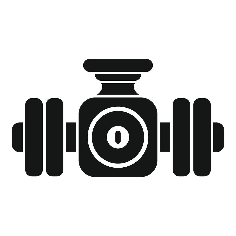 Gym equipment icon showing dumbbell and water cooler vector