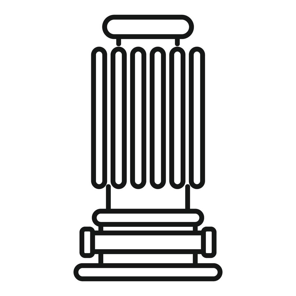 Vertical radiator providing home heating with heat exchanger vector