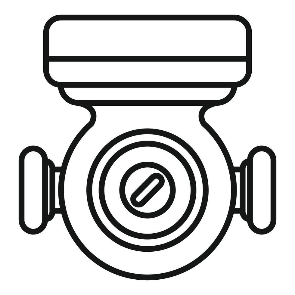 Water meter icon showing flow measurement device vector