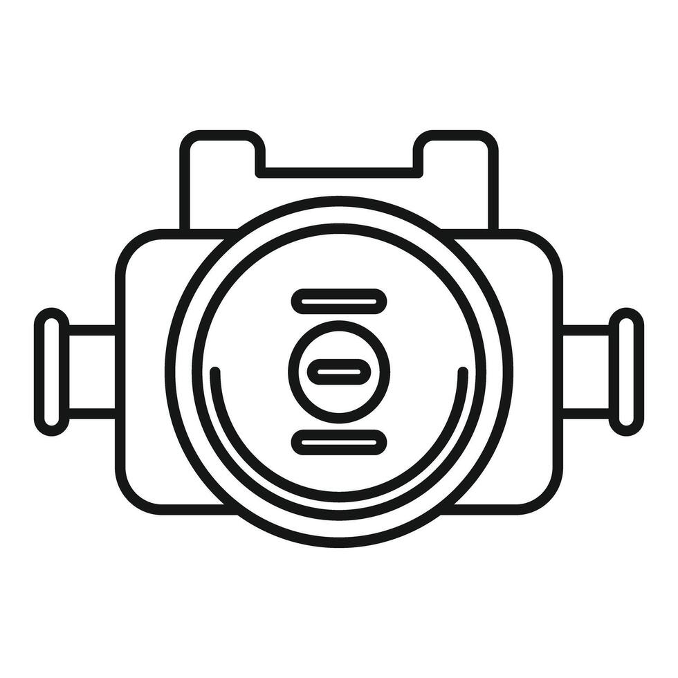 Water meter counter showing cubic meters outline icon vector