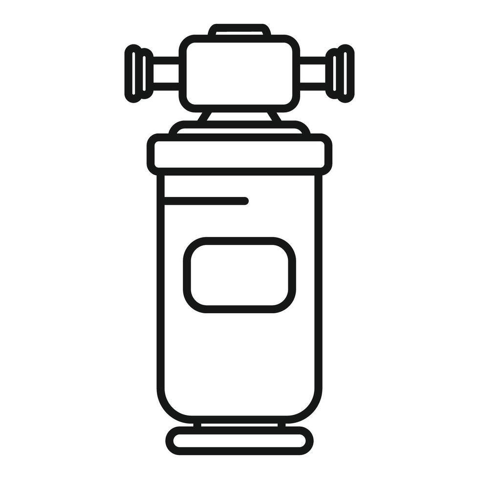 Water filter cartridge replacing old used filter in plumbing system line icon style vector