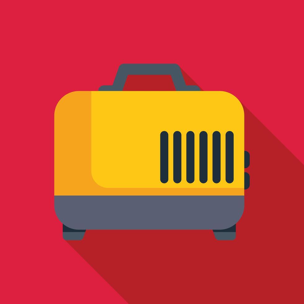 Yellow portable power generator supplying electricity for outdoor event vector