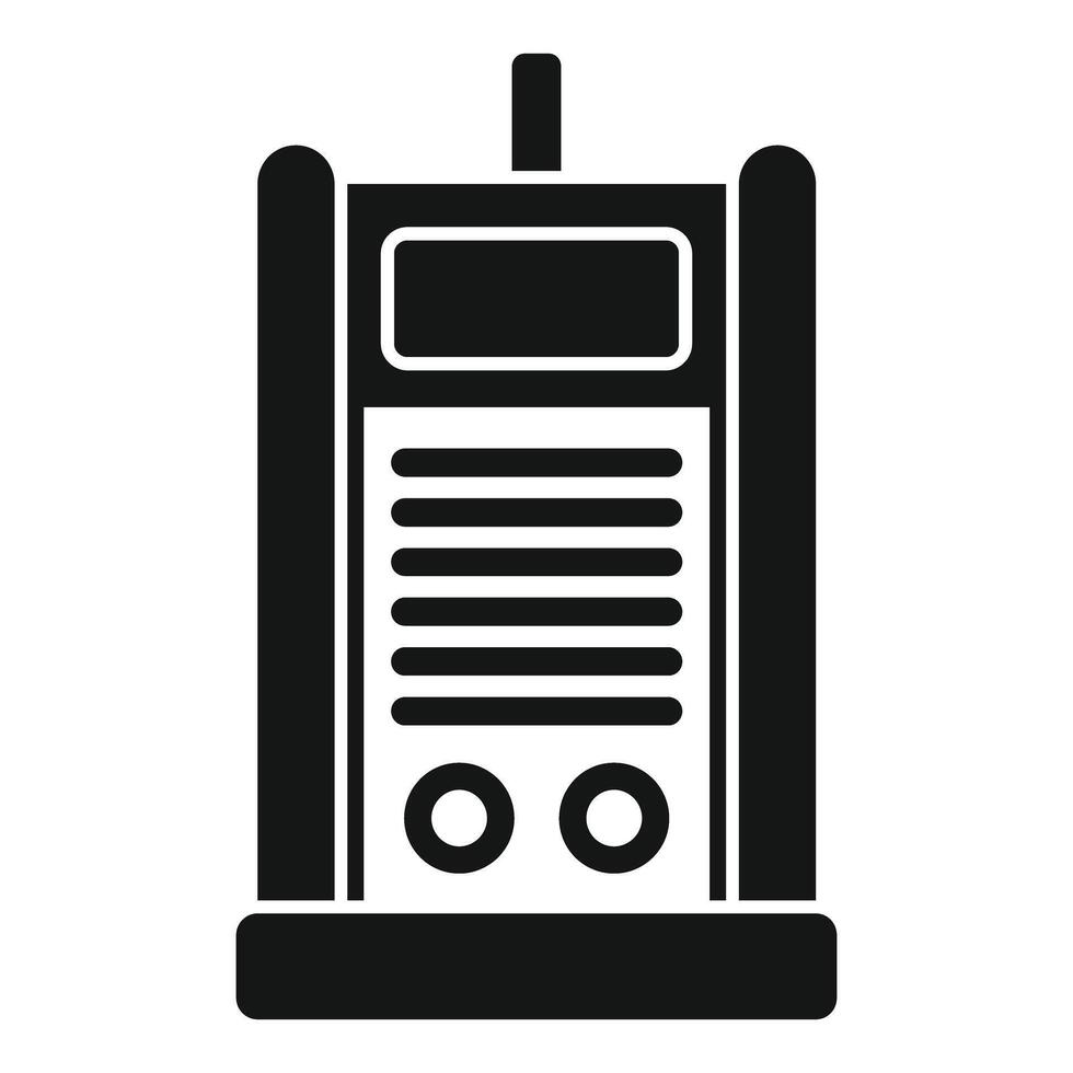 Portable radio transmitter icon, simple style vector