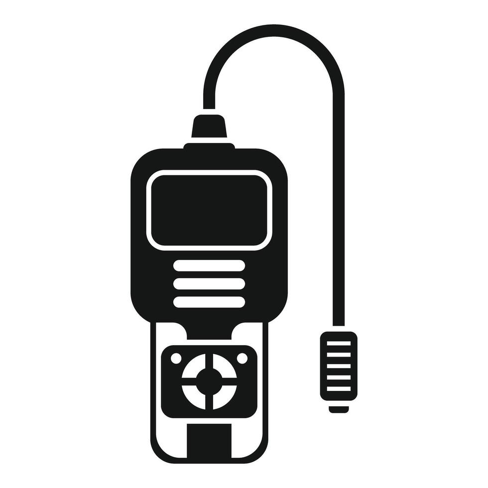 Portable gas detector measuring instrument icon glyph vector