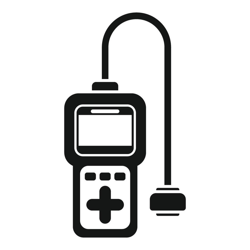 Glucometer measuring blood sugar level icon vector