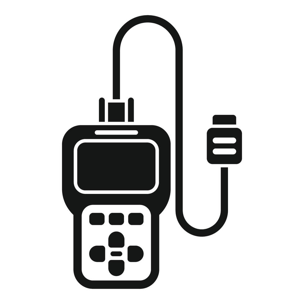 Car diagnostic device icon, simple black style vector