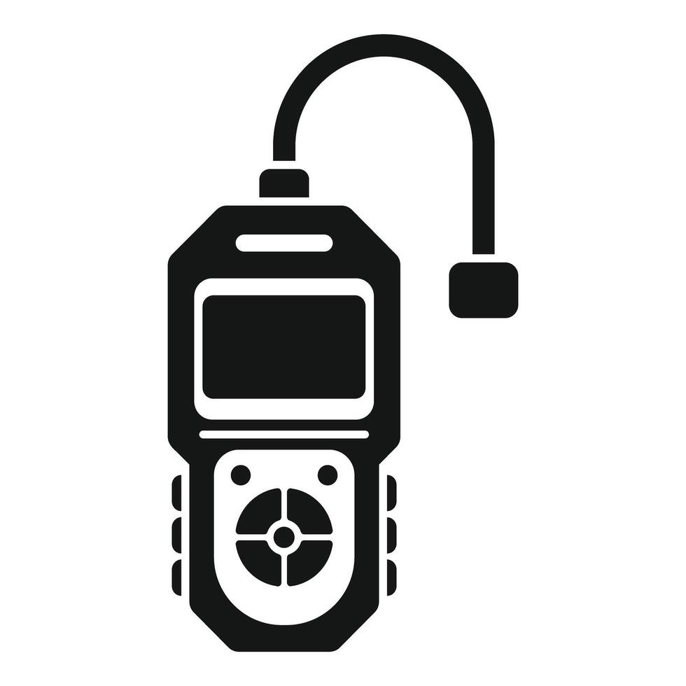 Car diagnostic tool showing engine issues with warning light on vector