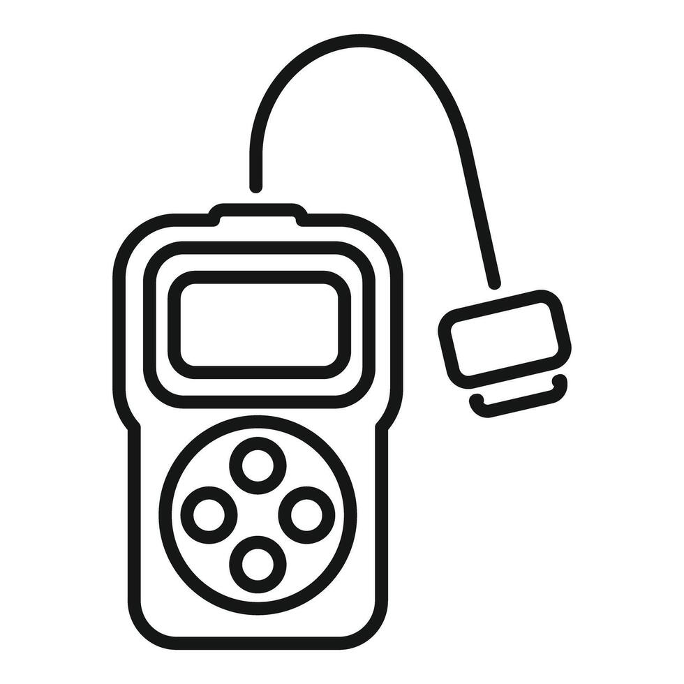 Digital glucometer measuring blood sugar level icon vector