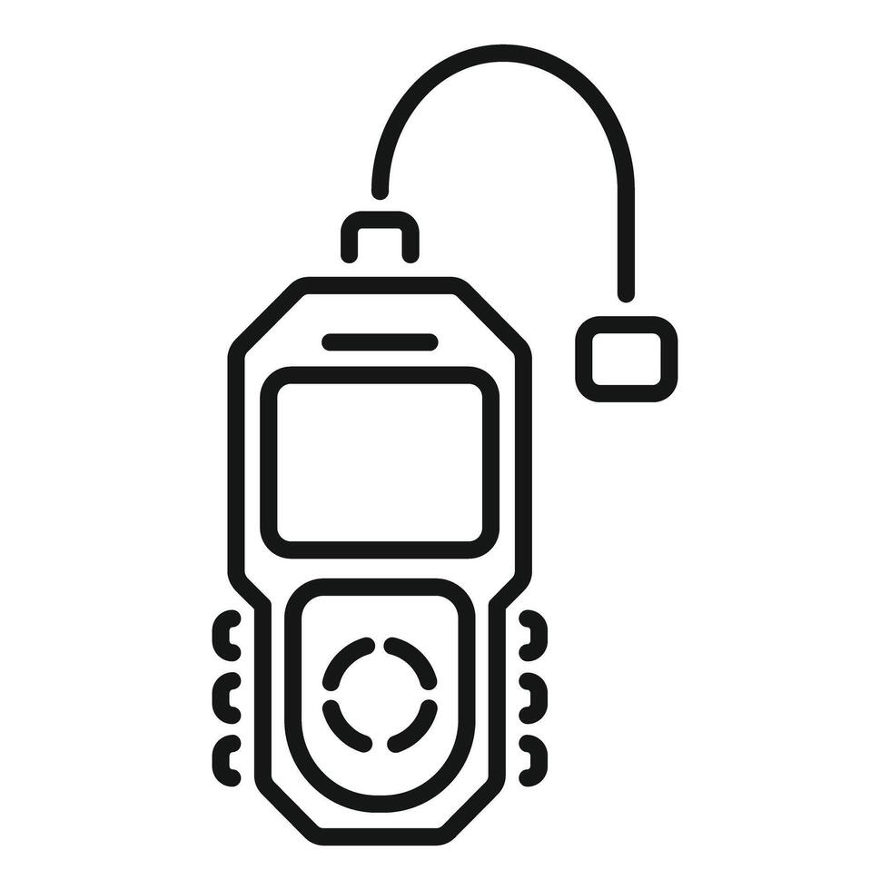 Handheld car diagnostic scanner tool showing engine error codes icon vector