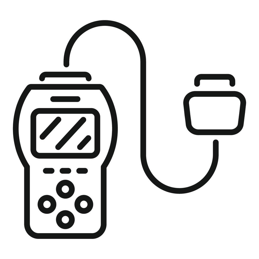 Glucometer device measuring blood glucose level icon vector