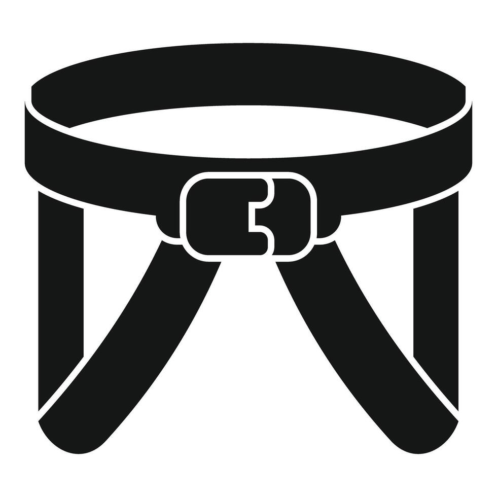 Climbing harness icon showing safety equipment for mountaineering vector