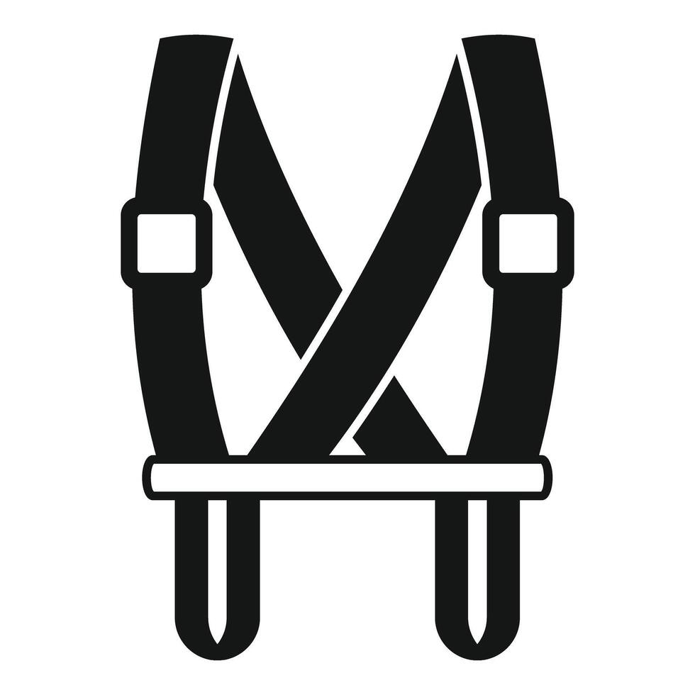 Safety harness icon showing working at height protection vector