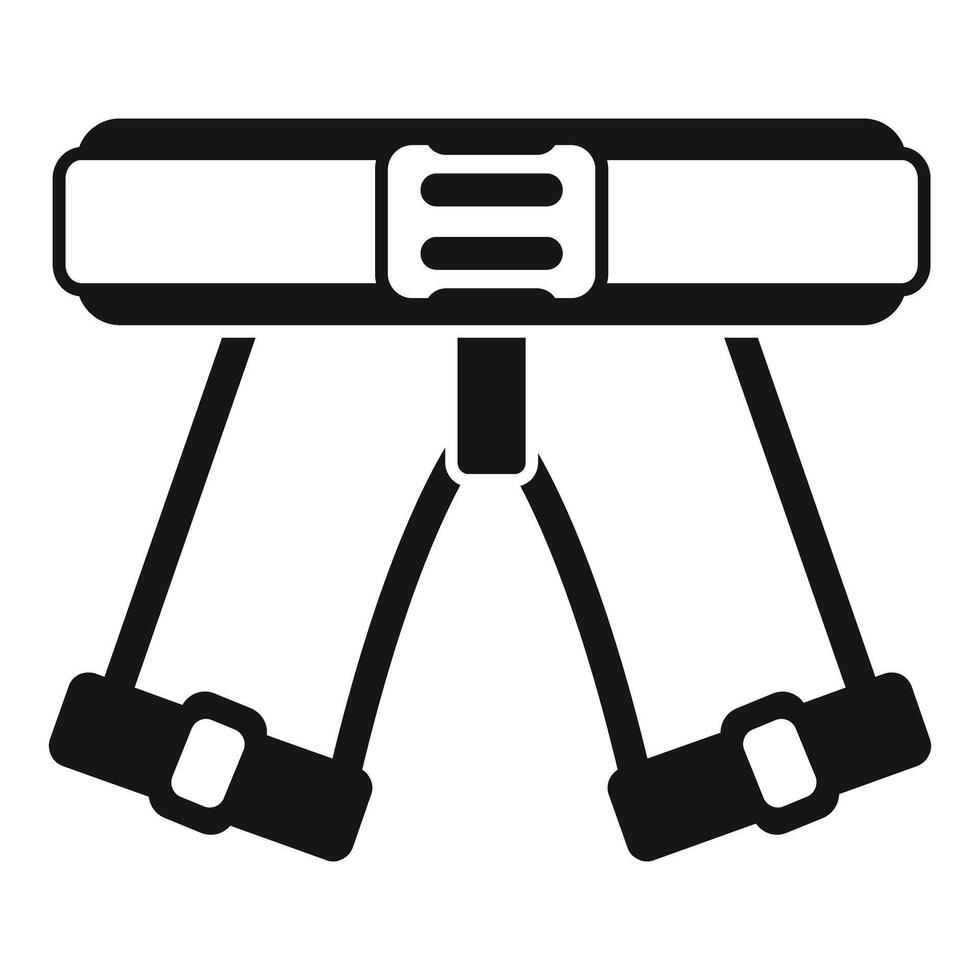 Climbing harness protecting from falling icon, simple style vector