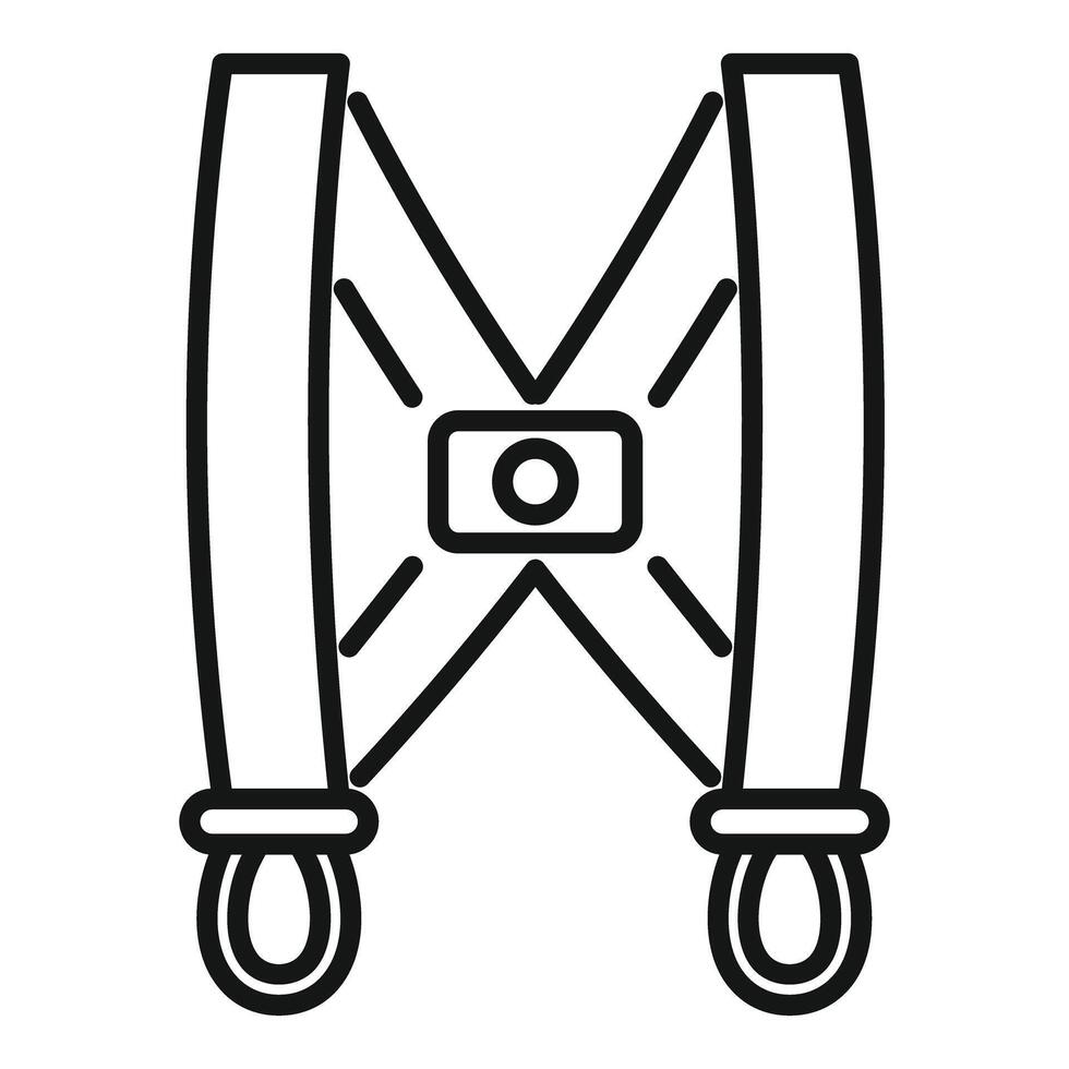 Safety harness icon showing working at height protection vector