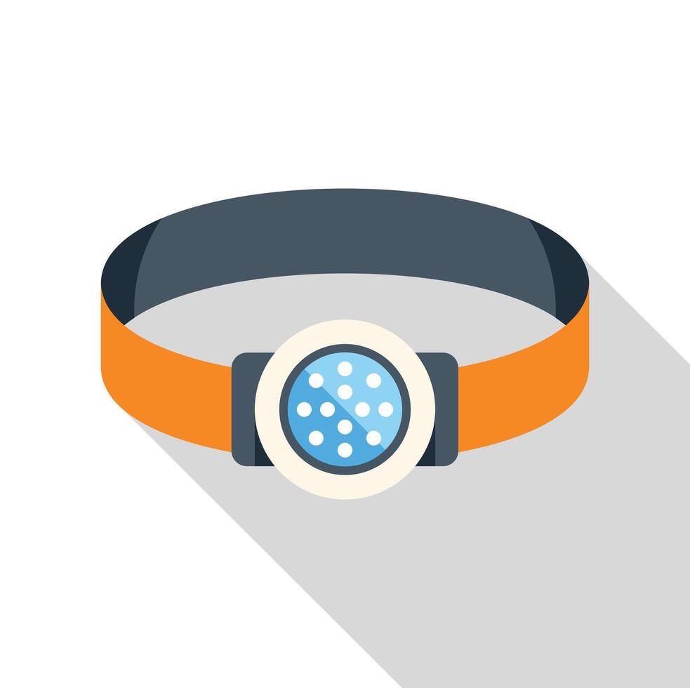 Headlamp with elastic headband for hands free lighting vector