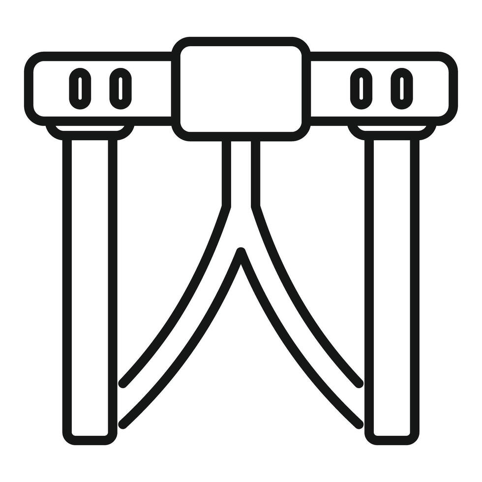 Cricket wicket bails icon showing sport equipment for batsman and bowler in thin line style vector