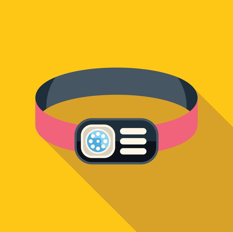 Headlamp flashlight icon showing light source for working at night vector