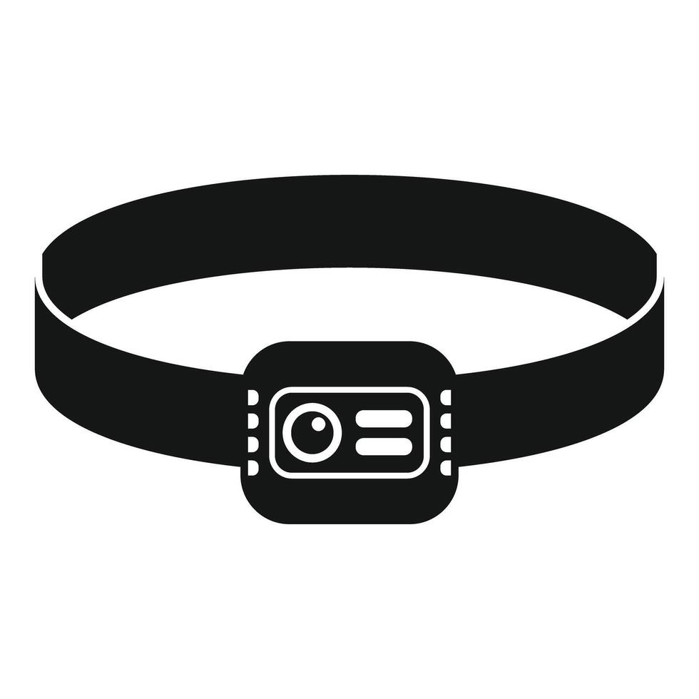 Headlamp flashlight for working in the dark icon vector