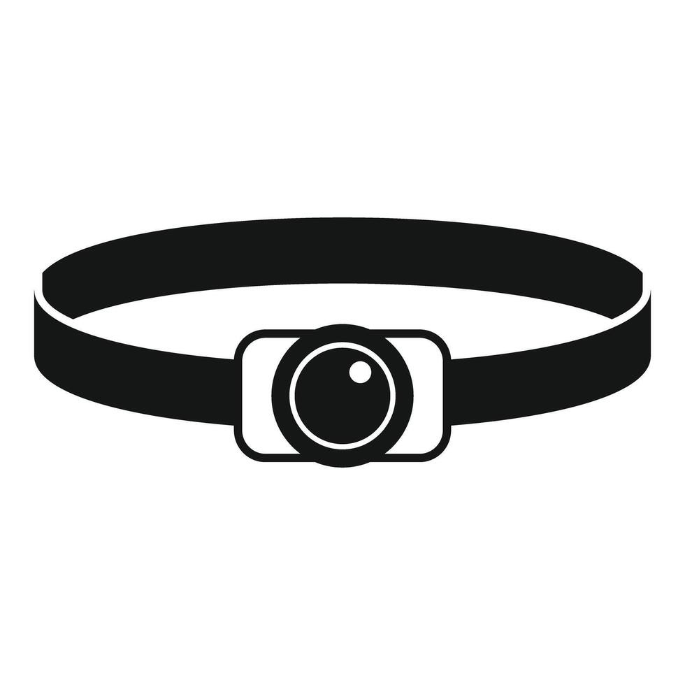 Elastic headlamp for tourists exploring caves at night vector
