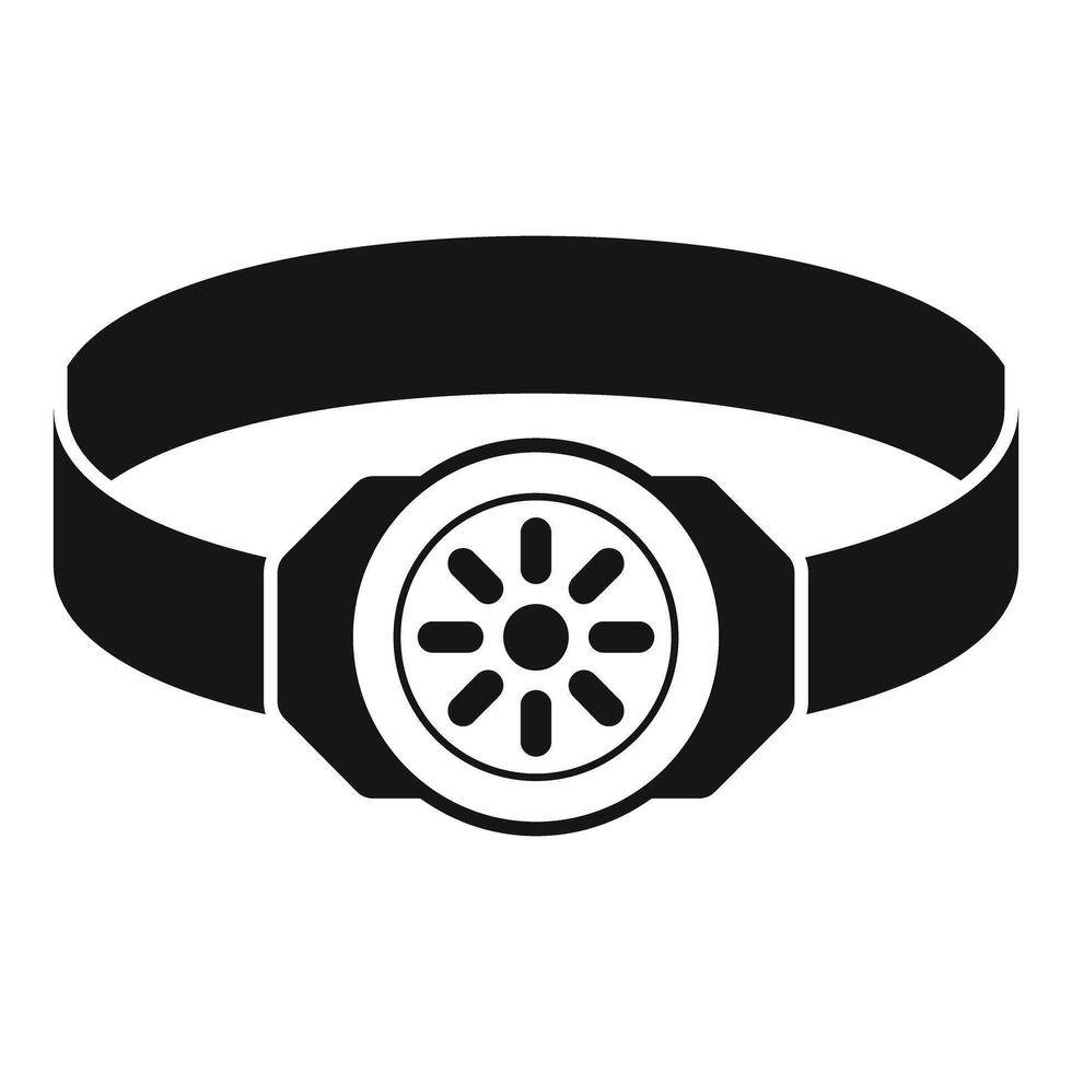 Headlamp for illuminating the dark while hiking or working vector