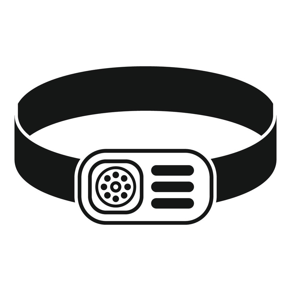 Elastic headlamp flashlight providing illumination for outdoor activities vector