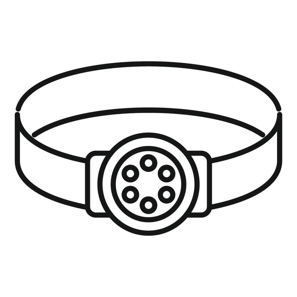 Headlamp with elastic headband for hands free lighting vector