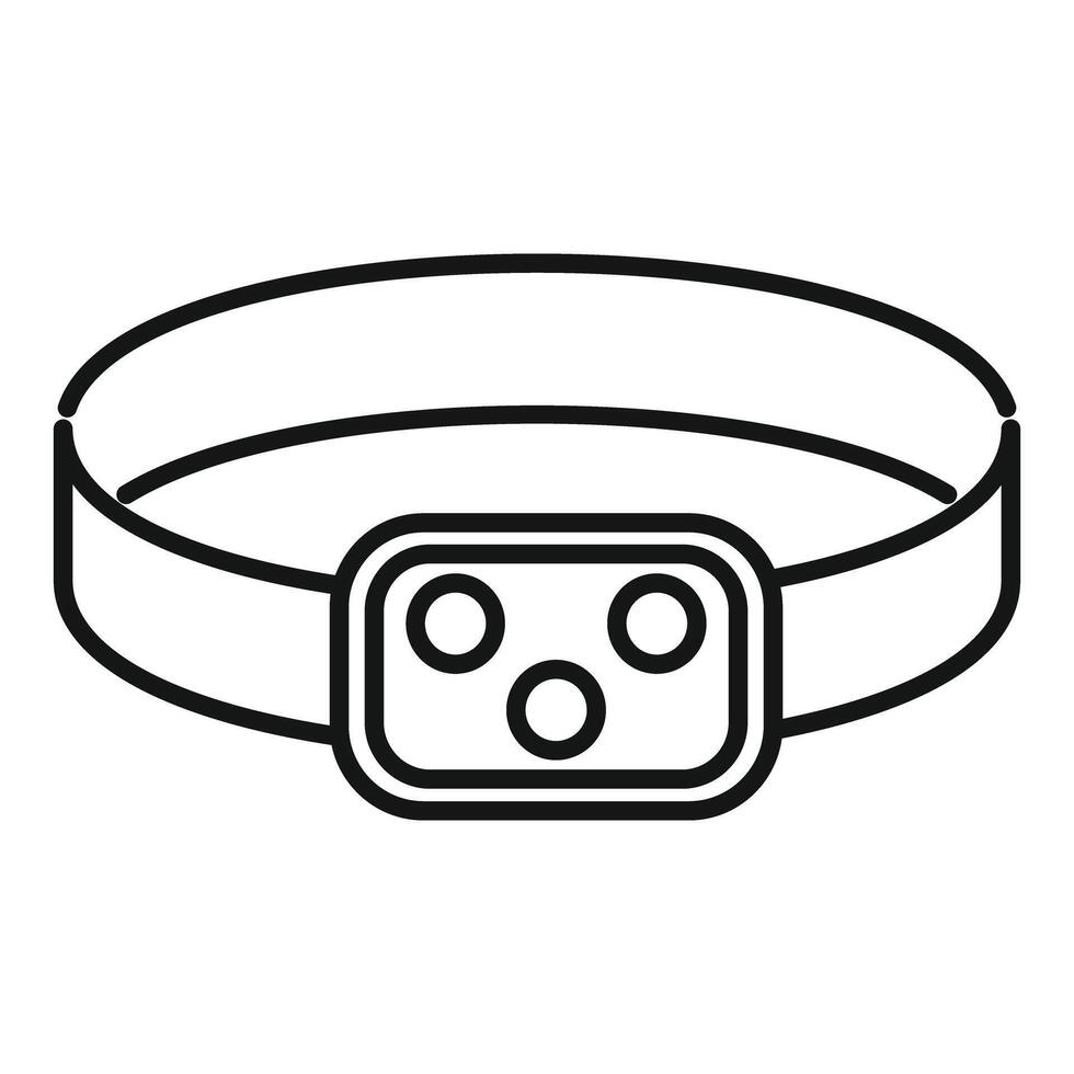 Headlamp flashlight for hiking camping exploring providing light in the dark vector