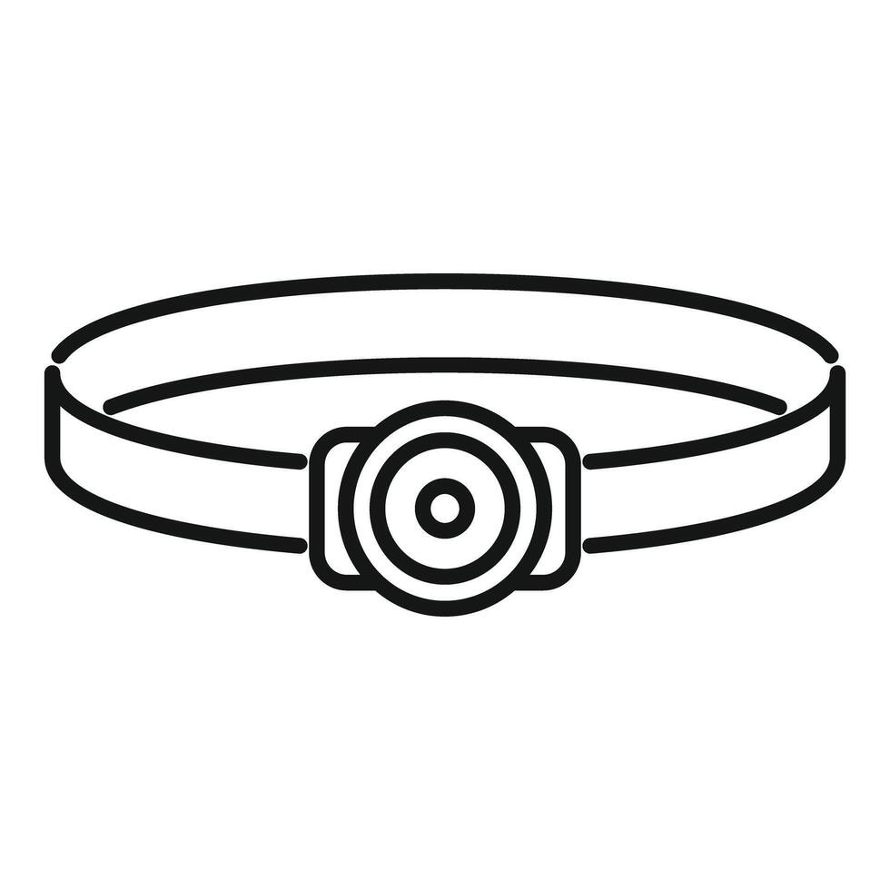 Headlamp flashlight providing illumination in the dark icon vector
