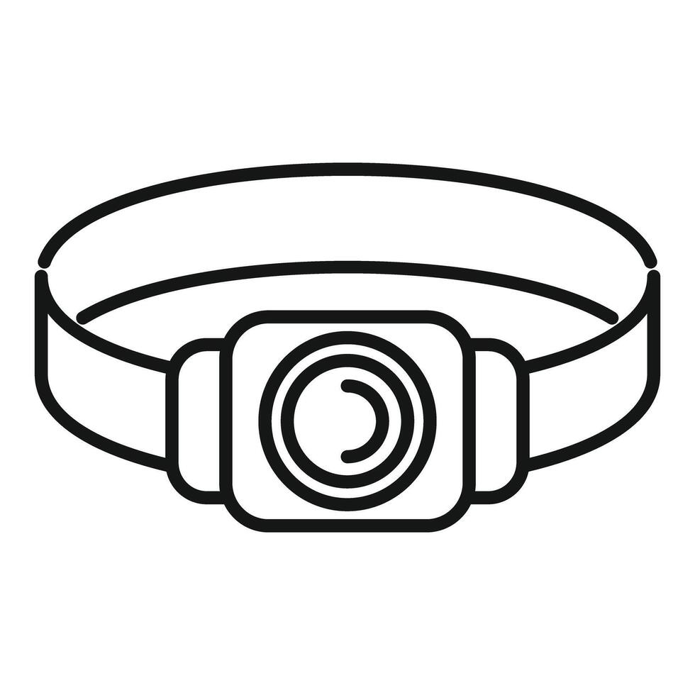 Headlamp flashlight providing focused beam of light vector