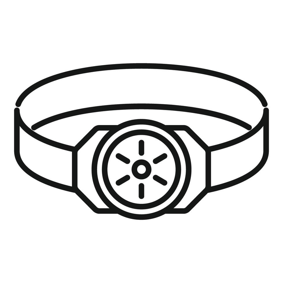 Headlamp providing focused beam of light for outdoor activities vector