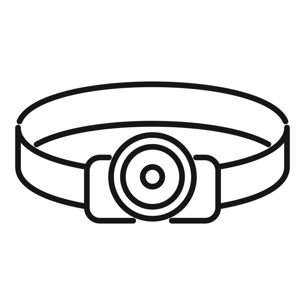 Elastic headlamp flashlight providing illumination for outdoor activities vector